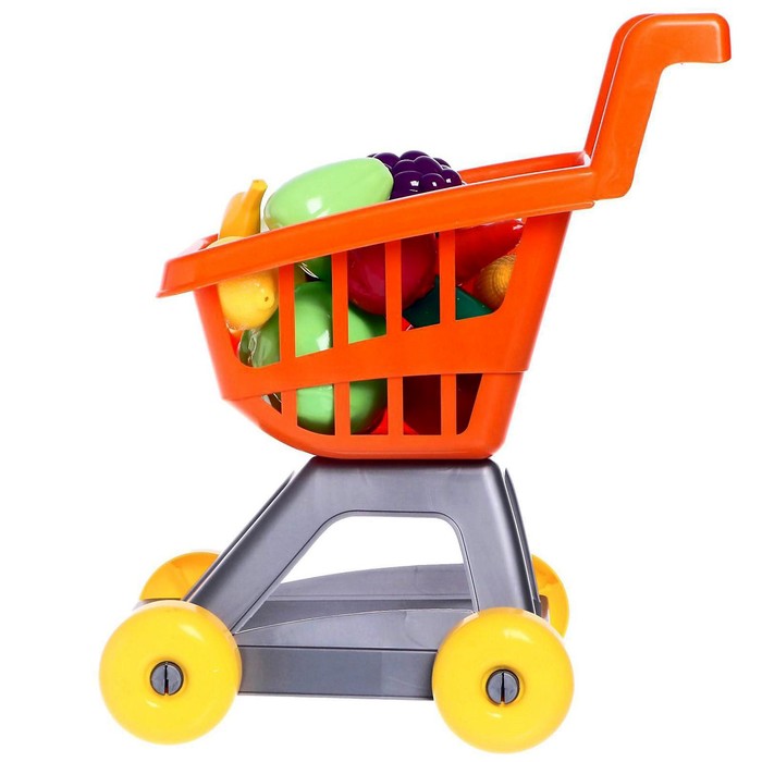 Тележка для супермаркета с фруктами и овощами, цвета МИКС - фото 1905670787