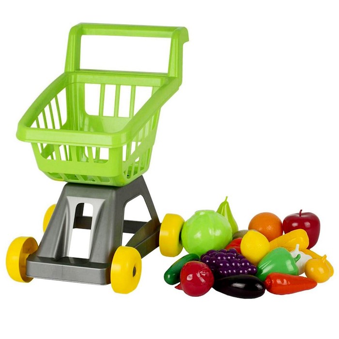 Тележка для супермаркета с фруктами и овощами, цвета МИКС - фото 1905670790