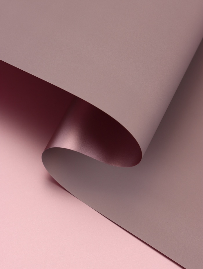 Плёнка матовая двухсторонняя «Цветной блеск» розовая пудра, 0.58×10 м