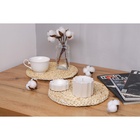 Салфетка сервировочная на стол Доляна «Косичка», плетёная, d=25 см, бежевая - Фото 5