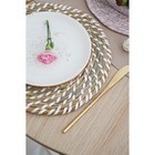 Салфетка сервировочная на стол Доляна «Солнце», плетёная, d=30 см, бежевая с белым узором - Фото 5