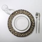 Салфетка сервировочная на стол Доляна «Солнце», d=30 см, цвет чёрный - Фото 2