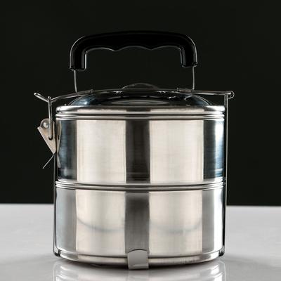 Ланч бокс TAKE IT EASY. 1.4 л. 13.3×17.5 см, с отделениями для еды, с ручкой, нержавеющая сталь