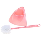 Ершик для унитаза с подставкой угловой 41 см, цвет МИКС - Фото 2