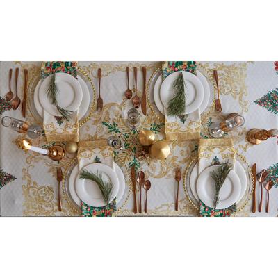 Скатерть новогодняя «Этель» Golden Christmas, d=215 ± 2 см с ГМВО, 100% хлопок, саржа 190 г/м²