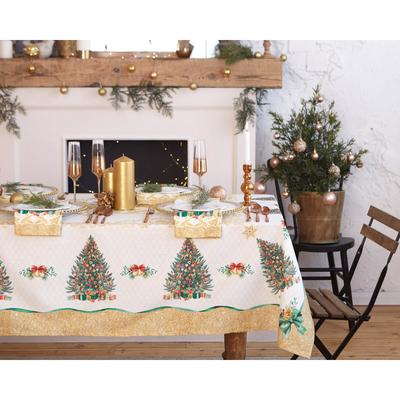 Скатерть новогодняя «Этель» Golden Christmas, d=215 ± 2 см с ГМВО, 100% хлопок, саржа 190 г/м²