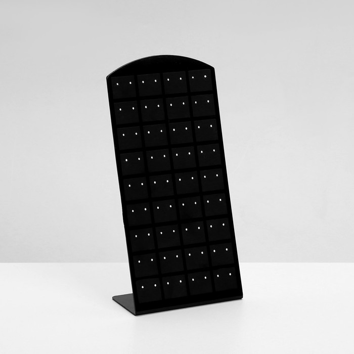 Подставка под серьги, 36 пар, 9×4,5×19 см, цвет чёрный - фото 1887987965