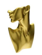 Бюст для украшений QF, пол-лица, отверстие под серьгу, 18×5×28 см, цвет золото - Фото 2