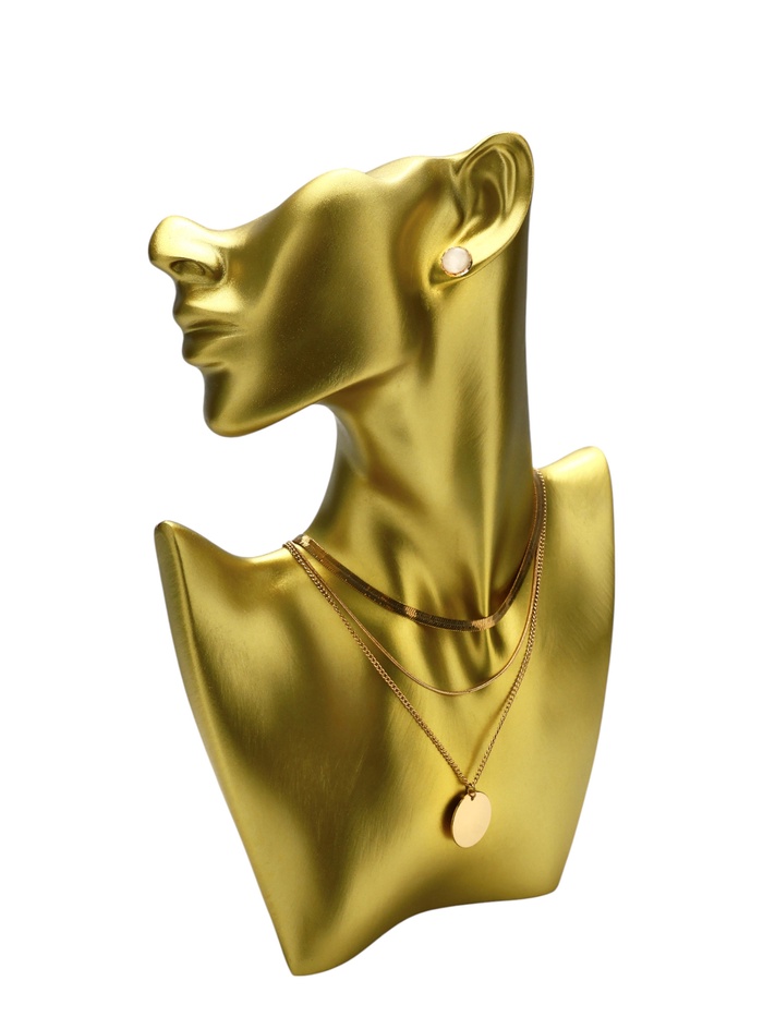 Бюст для украшений «QF. Половина лица», отверстие под серьгу, 18×5×28 см, цвет золото - Фото 1