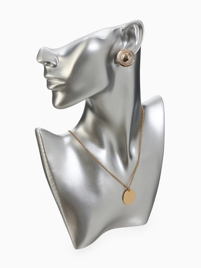 Бюст для украшений «QF. Половина лица», отверстие под серьгу, 18×5×26 см, цвет серебро