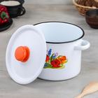 Кастрюля эмалированная «Тюльпан Май», 3.5 л, d=21 см, цилиндрическая, белая - Фото 2