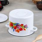 Кастрюля эмалированная «Тюльпан Май», 3.5 л, d=21 см, цилиндрическая, белая - Фото 3