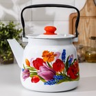 Чайник «Тюльпан Май», 3,5 л, с кнопкой, индукция, цвет белый - фото 18757355