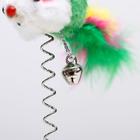 Дразнилка на присоске "Мышь", искусственный мех с перьями, 20 см, микс цветов - Фото 4