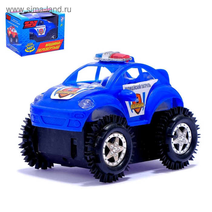 Машина-перевёртыш «Полиция», работает от батареек, цвета МИКС - Фото 1