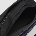 Сумка мужская, 2 отдела на молнии, 4 наружных кармана, длинный ремень, чёрный/синий - Фото 3