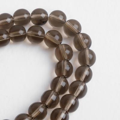 Бусины на нити шар №8 «Стекло» (40 бусин), цвет коричнево-серый