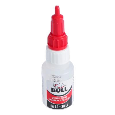 Супер клей Bull CA12, прозрачный, средней вязкости, 20 г