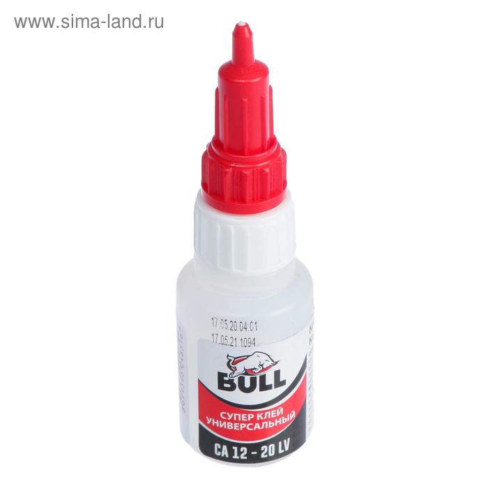 Супер клей Bull CA12, прозрачный, средней вязкости, 20 г - Фото 1