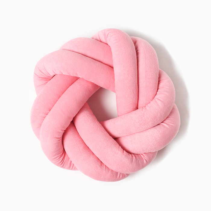 Подушка-узел «Этель», d=33 см, цвет розовый, велюр - Фото 1