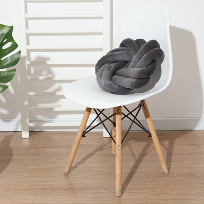 Подушка-узел «Этель», d=33 см, цвет серый, велюр