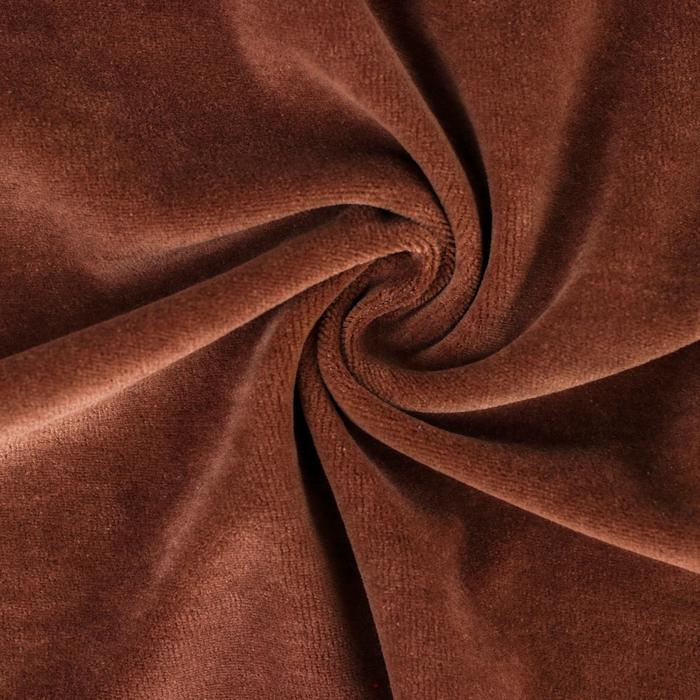 Ткань для рукоделия, велюр на трикотажной основе, цвет коричневый, лоскут 45×50 см - Фото 1