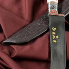 Нож Пчак Шархон - Большой, косуля, широкая рукоять, гарда олово гравировка. ШХ-15 (17-19 см) - Фото 2