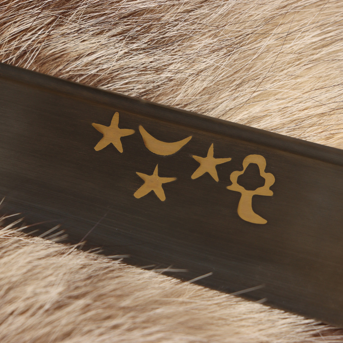 Нож Пчак Шархон - Большой, сайгак, гарда олово гравировка. ШХ-15 (17-19 см) - фото 1905671048