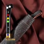 Нож Пчак Шархон - Чирчик, оргстекло, ёрма, гарда латунь, клинок с гравировкой. ШХ-15 (10-12 - Фото 3