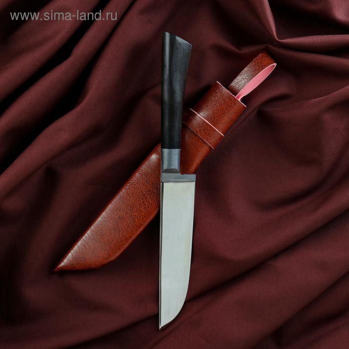 Нож Корд Куруш - Чирчик, граб черный, сухма, пуговица, гарда олово. У8 (11-12 см) - Фото 1