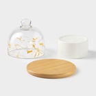 Икорница «Марбл», 150 мл, d=8 см, с подставкой и крышкой, керамика 5066492