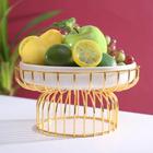 Подставка для десертов керамическая на металлической подставке «Богема», d=23 см, на металлической подставке, 23×12 см, цвет белый - Фото 2