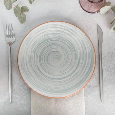 Тарелка керамическая обеденная «Искушение», d=22 см, цвет серый
