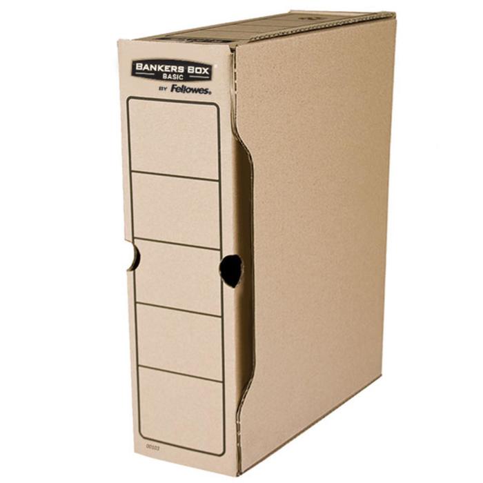 Короб архивный А4, корешок 100 мм, Fellowes Bankers Box "Basic", гофрокартон, коричневый, до 850 листов - Фото 1