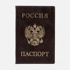 Обложка для паспорта, цвет коричневый - фото 1581809