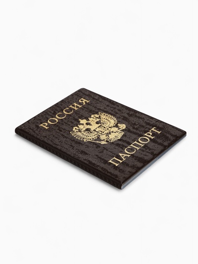 Обложка для паспорта, велюр, коричневая
