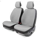 Накидки на передние сиденья Car Performance, 2 шт, fiberflax (лен), ромб, серый - фото 296070