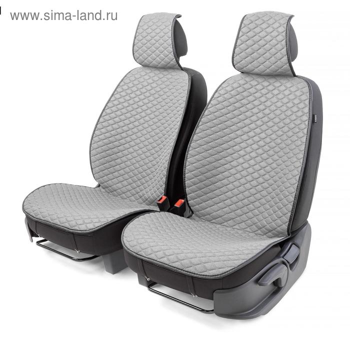 Накидки на передние сиденья Car Performance, 2 шт, fiberflax (лен), ромб, серый - Фото 1