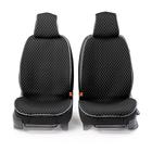 Накидки на передние сиденья CarPerforMANce, 2 шт, fiberflax (мягкий лен), ромб, чёрно-серый - Фото 2