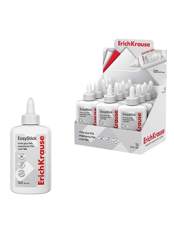 Клей ПВА ErichKrause Standard, 120 мл - Фото 1