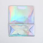 Пакет голографический вертикальный «Снежинки», 25 х 21 х 10 см - Фото 4