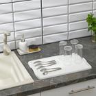 Поднос с вкладышем для сушки посуды, 42,5×27 см, цвет белый - фото 9031009