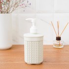 Дозатор для мыла «Вязание», 500 мл, белый ротанг - Фото 12