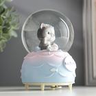 Снежный шар стеклянный «Котёнок с клубочком», музыкальный, крутится, 15.5×10×10 см, МИКС - Фото 3