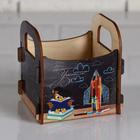 Кашпо деревянное 10.5×10×11 см подарочное Рокси Смит "Учителю. Сова, меловая доска", коробка - Фото 2