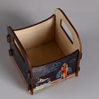 Кашпо деревянное 10.5×10×11 см подарочное Рокси Смит "Учителю. Сова, меловая доска", коробка - фото 7759452