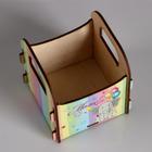 Кашпо деревянное 10.5×10×11 см подарочное Рокси Смит "Маме! Слоник", коробка - фото 6315439