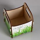 Кашпо деревянное 10.5×10×11 см подарочное Рокси Смит "От всего сердца! Трава", коробка - Фото 4