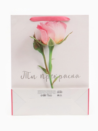 Пакет подарочный ламинированный, упаковка, «Ты прекрасна», L 31×40×11.5 см