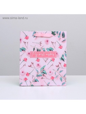 Пакет подарочный ламинированный, упаковка, My best wishes, ML 23×27×11.5 см